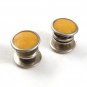 Art Deco / Edwardian Silvertone & Yellow Snap Link Cufflinks 4517