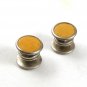 Art Deco / Edwardian Silvertone & Yellow Snap Link Cufflinks 4517