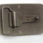 Vintage Silvertone Stitched Leather Belt Buckle 12317