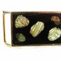 Vintage Small Goldtone Black Abalone Belt Buckle Unbranded 3416