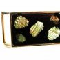 Vintage Small Goldtone Black Abalone Belt Buckle Unbranded 3416