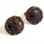 Vintage Goldtone & Brown Leather Cufflinks By ANSON 9317