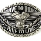 2004 American Biker Live to Ride Ride to Live Belt Buckle By EJCo  81716