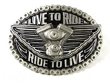 2004 American Biker Live to Ride Ride to Live Belt Buckle By EJCo  81716