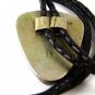 Huecho En Mexico Alpaca Silver Black Bolo Turquoise with Leather Cord 101316