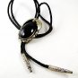 Vintage Mexican Alpaca Silver Southwest Style Bolo with Leather Cord 101316