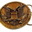 1981 Bergamont I'm Proud to be An American.Eagle Belt Buckle Made in U.S.A.
