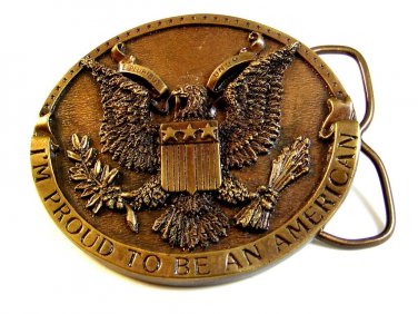 1981 Bergamont I'm Proud to be An American.Eagle Belt Buckle Made in U.S.A.