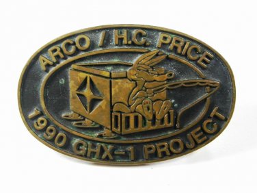 1990 ARCO 7 H.C. Price GHX-1 Project.Brass Belt Buckle by ANACORTES USA