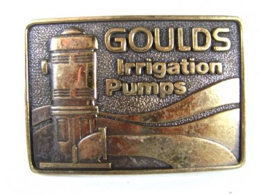 1979 Goulds Irrigation Pumps Solid Brass Belt Buckle By BTS 81016