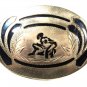 Cowboy Western Rodeo Silver Tone Blue Calf Roping Belt Buckle Unbranded 111315