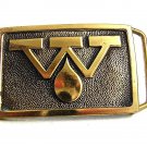 Vintage 1978 W w/Flame Brass Belt Buckle By BTS Made In USA 112717