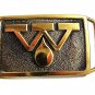 Vintage 1978 W w/Flame Brass Belt Buckle By BTS Made In USA 112717