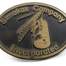Vintage 1970's SIMAKAS Company Incorporated Brass Belt Buckle 121217