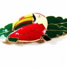 1980's Red White Yellow Toucan Green Belt Buckle By DOTTY SMITH 42716