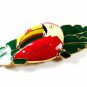 1980's Red White Yellow Toucan Green Belt Buckle By DOTTY SMITH 42716