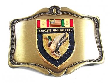 1978 Goldtone Ducks Unlimited Enameled Buckle By A.H.M. 41617
