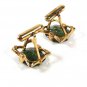 Sterling Silver Gold Vermeil Green Intaligo Greek Warrior Cufflinks By DESTINO 6