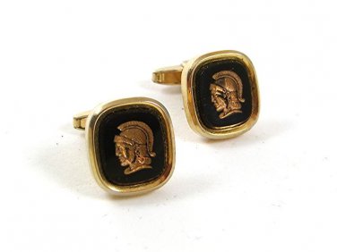 Vintage 1960's Greek or Roman Warrior Cufflinks By FOSTER PAT PEND USA 31317