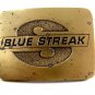 1970's Blue Streak Belt Buckle by CD Hit Made in USA