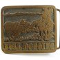 1976 Western Cowboy Rodeo BULL DOGGING Belt Buckle By DEZY 10217