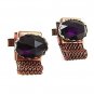 Vintage 1970's Copperish Copper Purple Wrap Around Cufflinks 111317