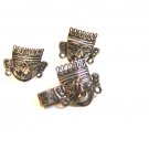 Signed JNN  Mexican Sterling Silver Aztec Head Cufflinks & Tie Clasp