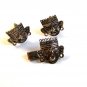 Signed JNN  Mexican Sterling Silver Aztec Head Cufflinks & Tie Clasp