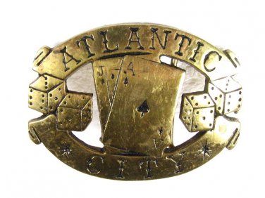 Atlantic City Ace Jack Black Jack Brass Belt Buckle Unbranded 11816