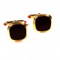 Art Deco Gold Tone & Red Cufflinks by KREMENTZ PATENTED 111315