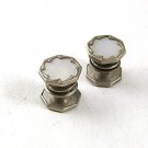 Snap Link Mother Pearl Red Silvertone Cufflinks BY B&W, KUM-A-PART 51717