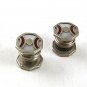 Snap Link Mother Pearl Red Silvertone Cufflinks BY B&W, KUM-A-PART 51717