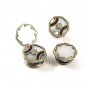 Snap Link Mother Pearl Red Silvertone Cufflinks BY B&W, KUM-A-PART 51717