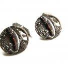 1940's - 1950's Sterling Silver Salmon Cufflinks Unbranded Pat 2472958 12615