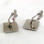 Vintage Silvertone & Black Square Cufflinks 81917