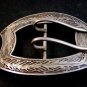 Vintage Victorian Signed Art Nouveau Sterling Silver Belt Buckle