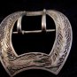 Vintage Victorian Signed Art Nouveau Sterling Silver Belt Buckle