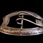 Vintage Victorian Signed Art Nouveau Sterling Silver Belt Buckle