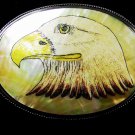 Western Cowboy Silver Tone American Eagle Belt Buckle by M. M. 12915