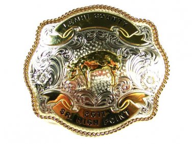 Lemhi County 2011 Sr. High Point Pig Belt Buckle by MONTANA SILVERSMITHS