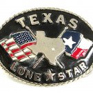 Vintage TEXAS Lone Star State Flags Buckle Made In USA 41617