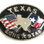 Vintage TEXAS Lone Star State Flags Buckle Made In USA 41617