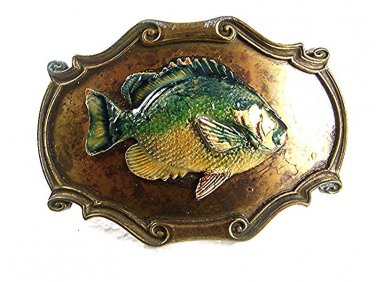 1978 Perch Small Mouth Bass Fish Belt Buckle By RAINTREE 7617