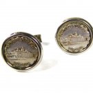 Vintage Silver Tone Mount Vernon Virginia Cufflinks 8916