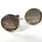 Vintage Silver Tone Mount Vernon Virginia Cufflinks 8916