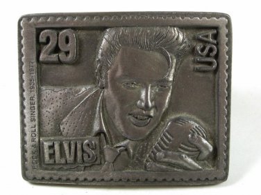 Elvis Presley King of Rock & Roll .29 Stamp USA Belt Buckle 62816