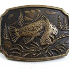 1978 Fish Spotted Trout Solid Brass Belt Buckle By BTS USA 10817