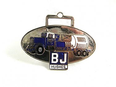 Vintage Enameled BJ HUGHES Watch Fob By AMK 10517