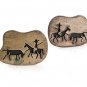 Vintage Mexican Sterling Silver Bull Fighter Horse Cufflinks By DANNY's 4417
