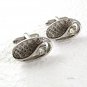 Vintage Silvertone & Sparkly Rhinestone Cufflinks By SHIELDS 71017